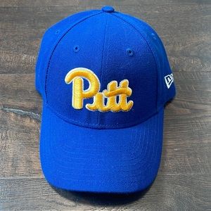 NEW ERA HAT youth Velcro back Pitt college royal blue gold yellow round brim